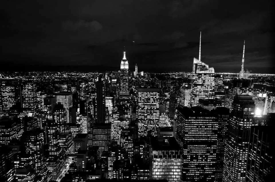 Motiv zidne tapete Večernji New York s lampama