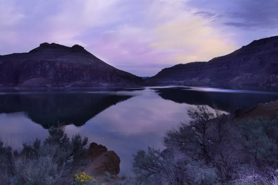 Motiv zidne tapete Jezero u večernjem sumraku