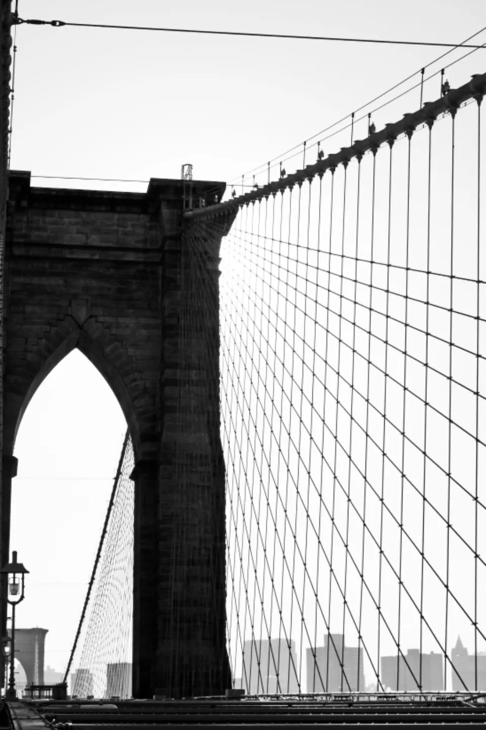 Motiv zidne tapete Brooklynski most u crno-bijelom