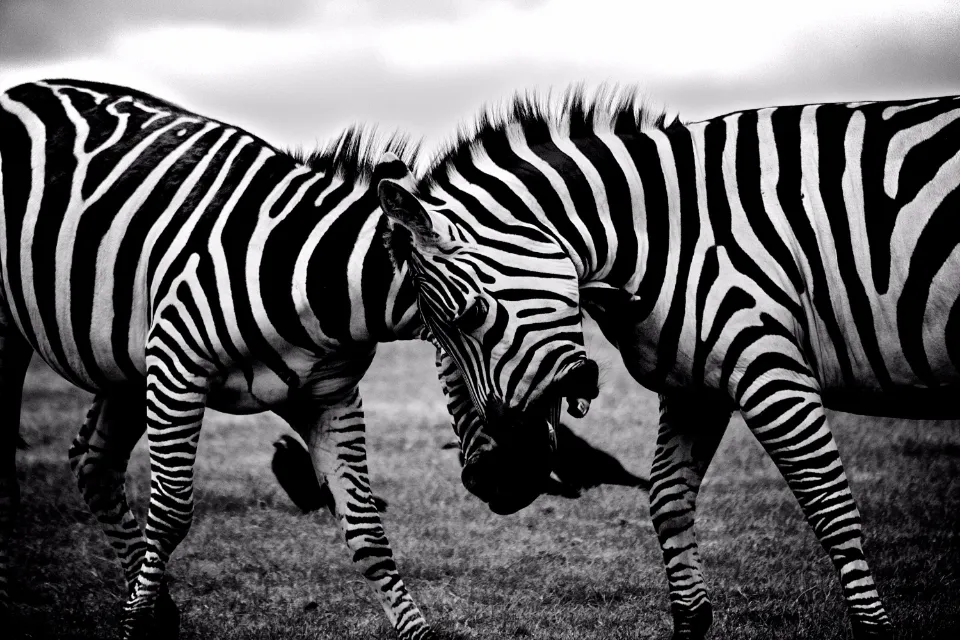 Motiv zidne tapete Zebre u sukobu