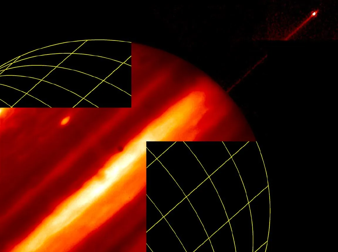 Motiv zidne tapete Infracrveni prikaz mjeseca i prstena Jupitera