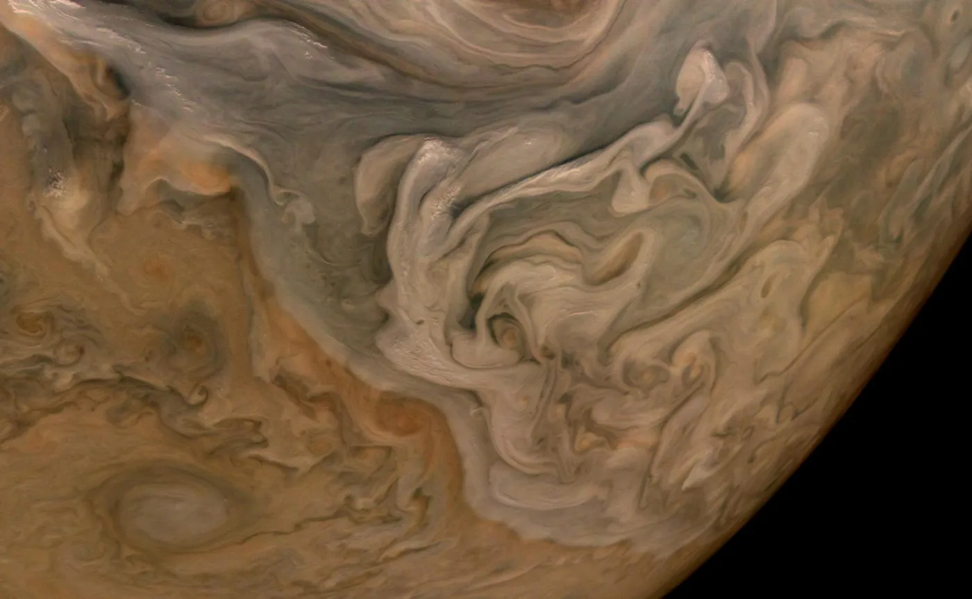 Motiv zidne tapete Niz oblaka u sjevernom ekvatorijalnom pojasu Jupitera